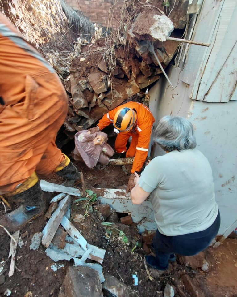 Um cachorro foi resgatado com vida na tarde desta quinta-feira (30), depois de permanecer 20h so (1)